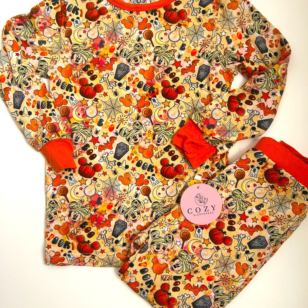 Bamboo Mickey and Minnie Halloween pajamas